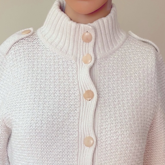 💕💕 Vintage Talbots Cream / Off-White Thick Sweater Size: Medium petite - Picture 3 of 10